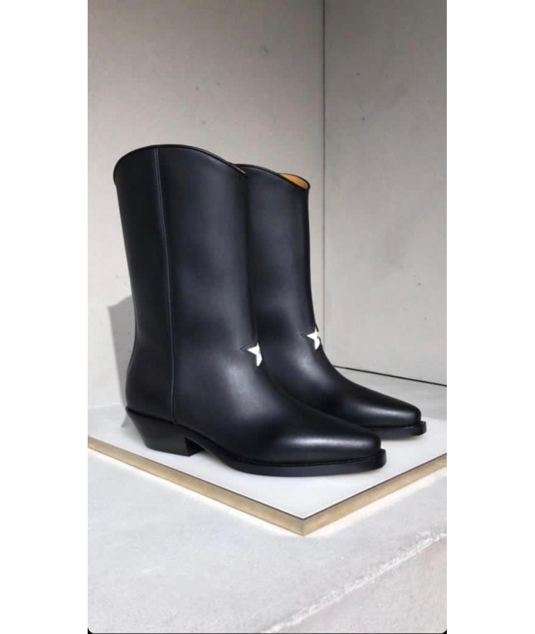 CHRISTIAN DIOR Черные кожаные сапоги, фото 2