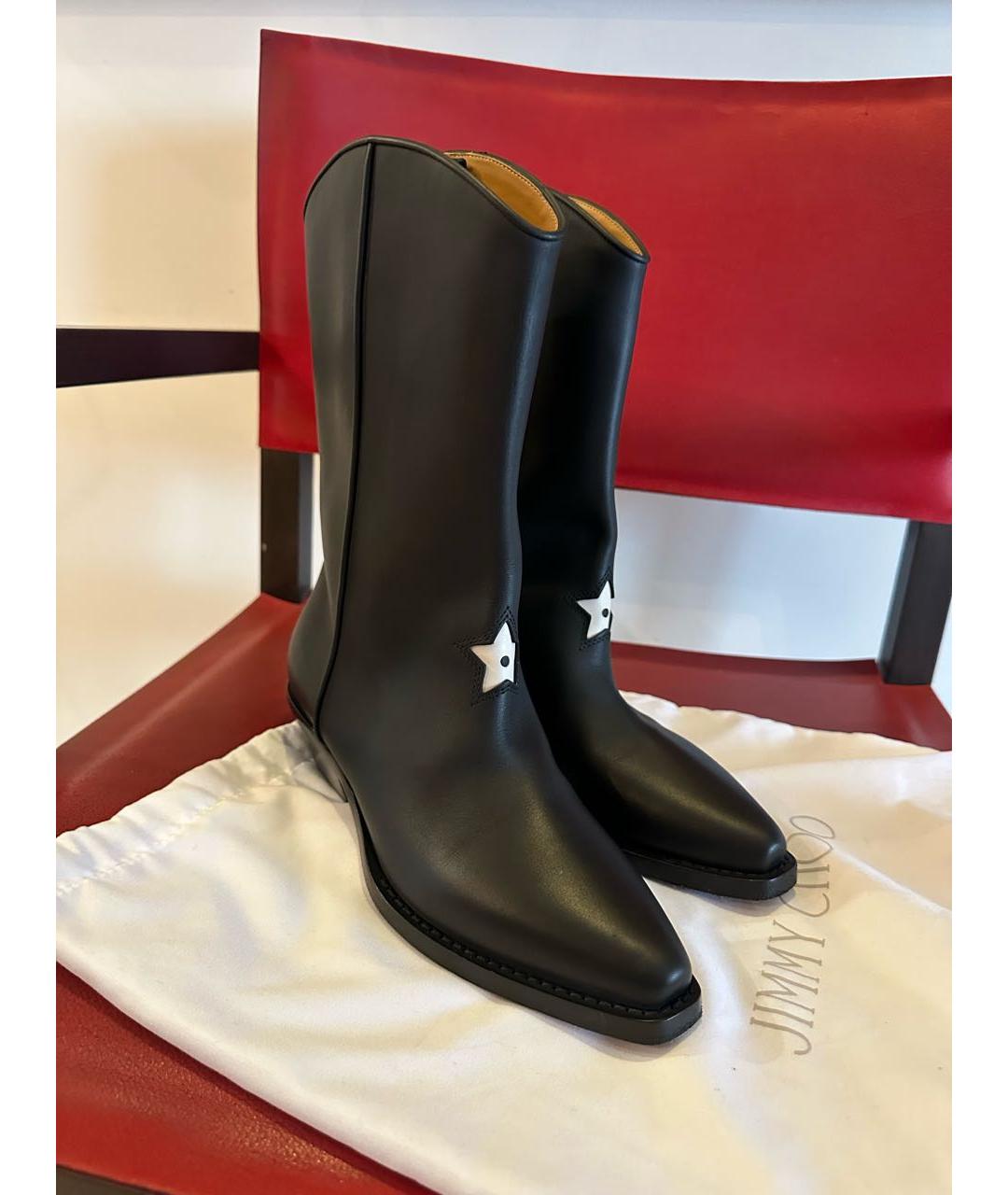 CHRISTIAN DIOR Черные кожаные сапоги, фото 3