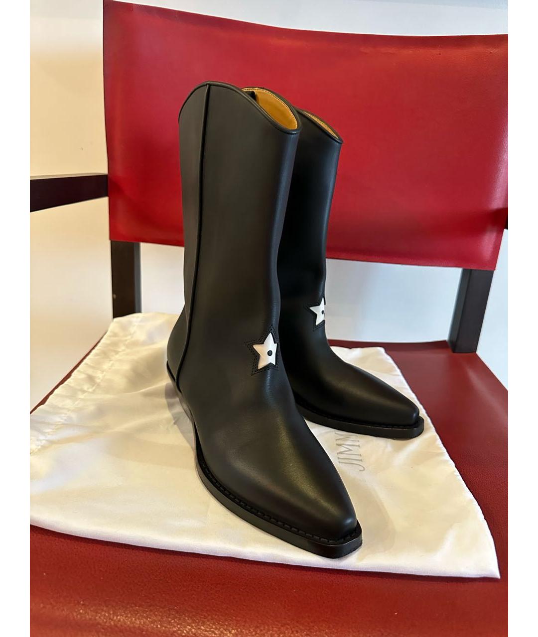 CHRISTIAN DIOR Черные кожаные сапоги, фото 5