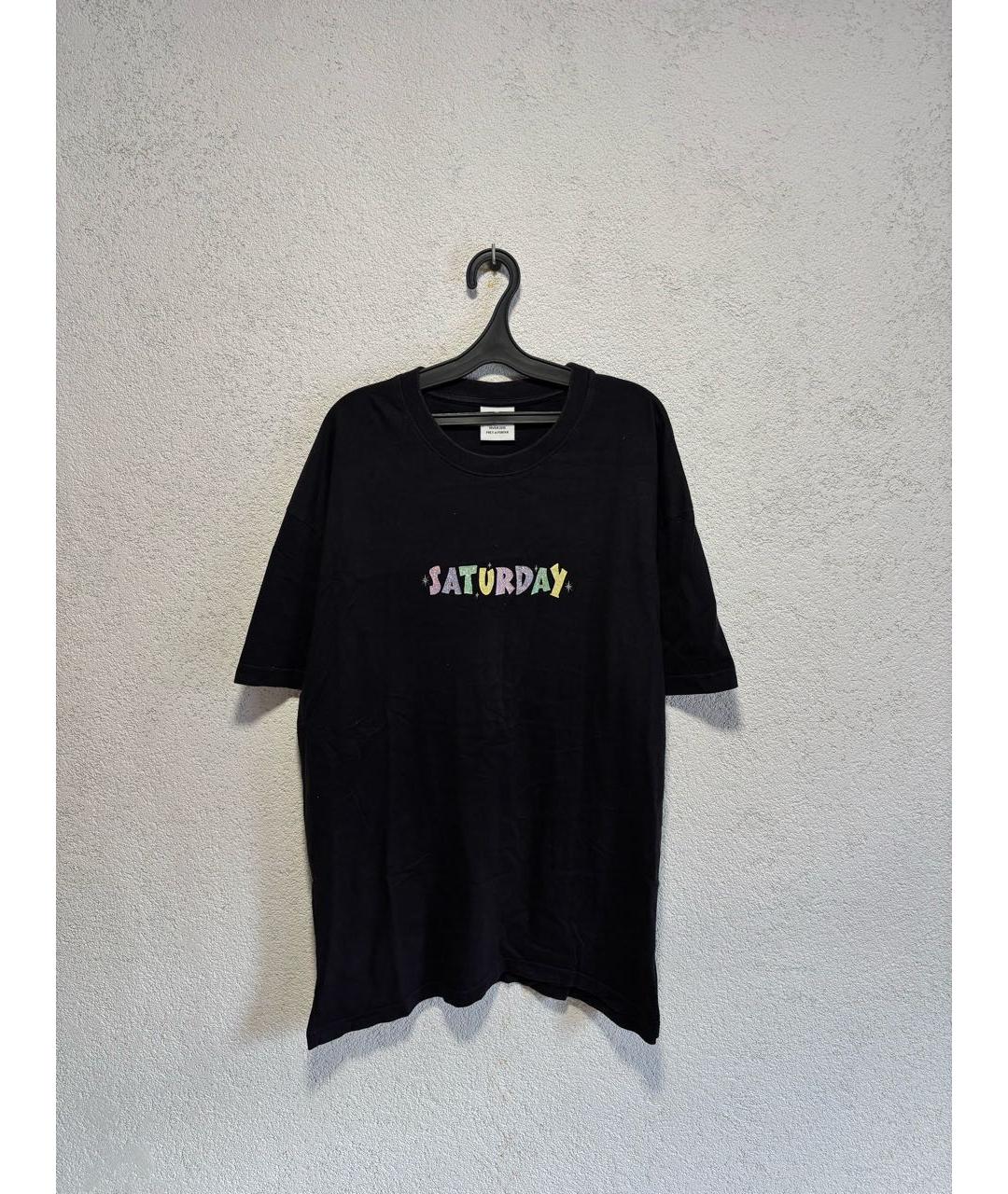 VETEMENTS Черная хлопковая футболка, фото 4