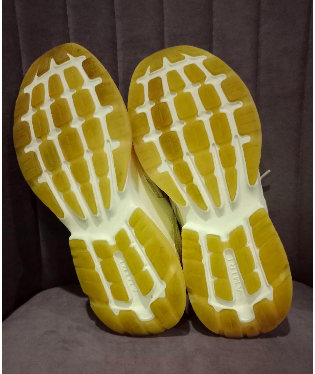 AMIRI Бежевые текстильные низкие кроссовки / кеды, фото 5