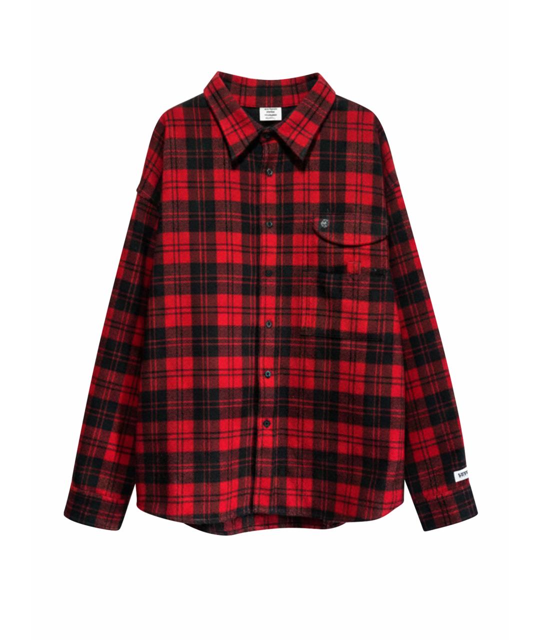 VETEMENTS Красная хлопковая кэжуал рубашка, фото 1