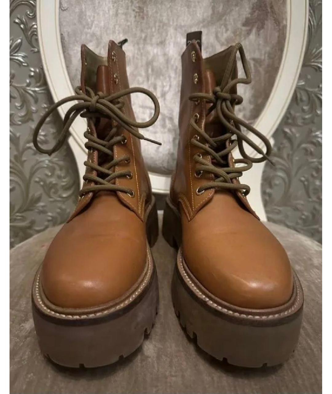 CELINE Коричневые кожаные ботинки, фото 2