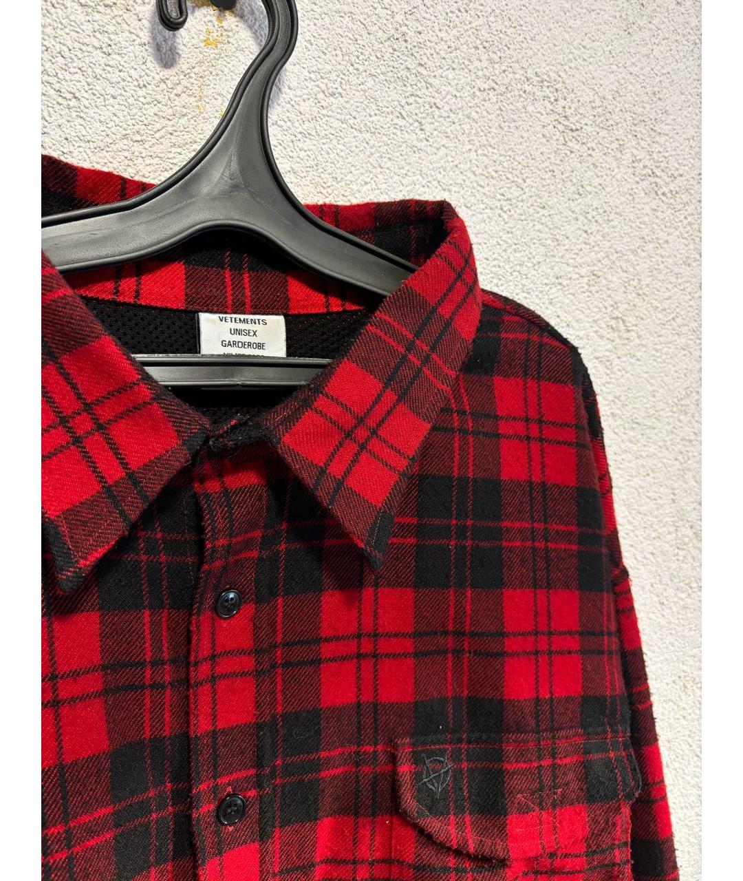 VETEMENTS Красная хлопковая рубашка, фото 2