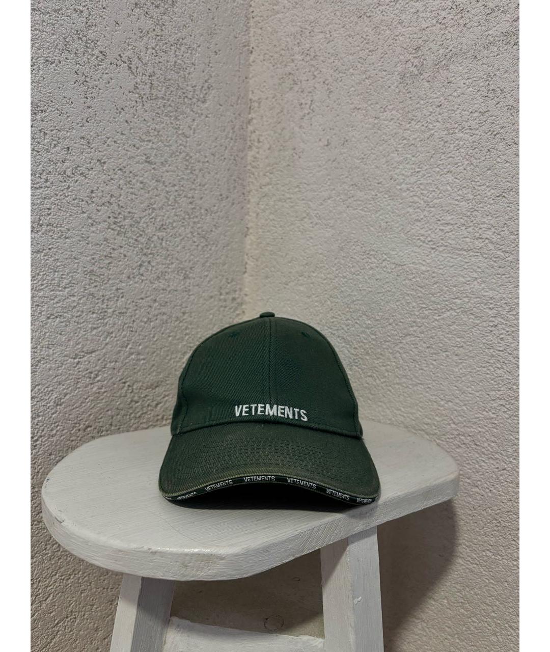 VETEMENTS Зеленая хлопковая кепка, фото 5