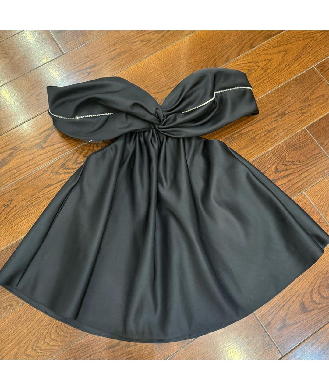 AREA Черное полиэстеровое коктейльное платье, фото 7