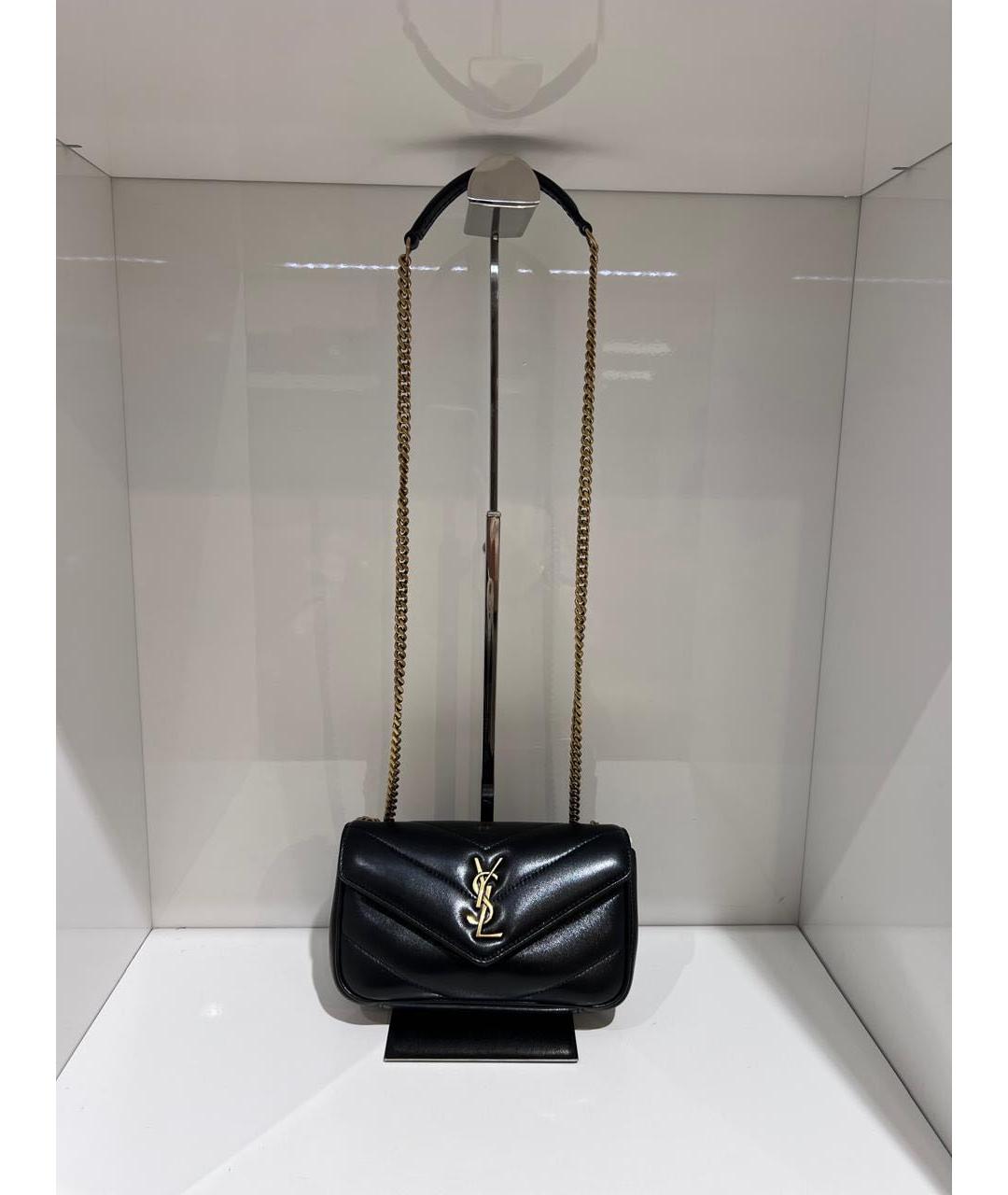 SAINT LAURENT Черная кожаная сумка через плечо, фото 2