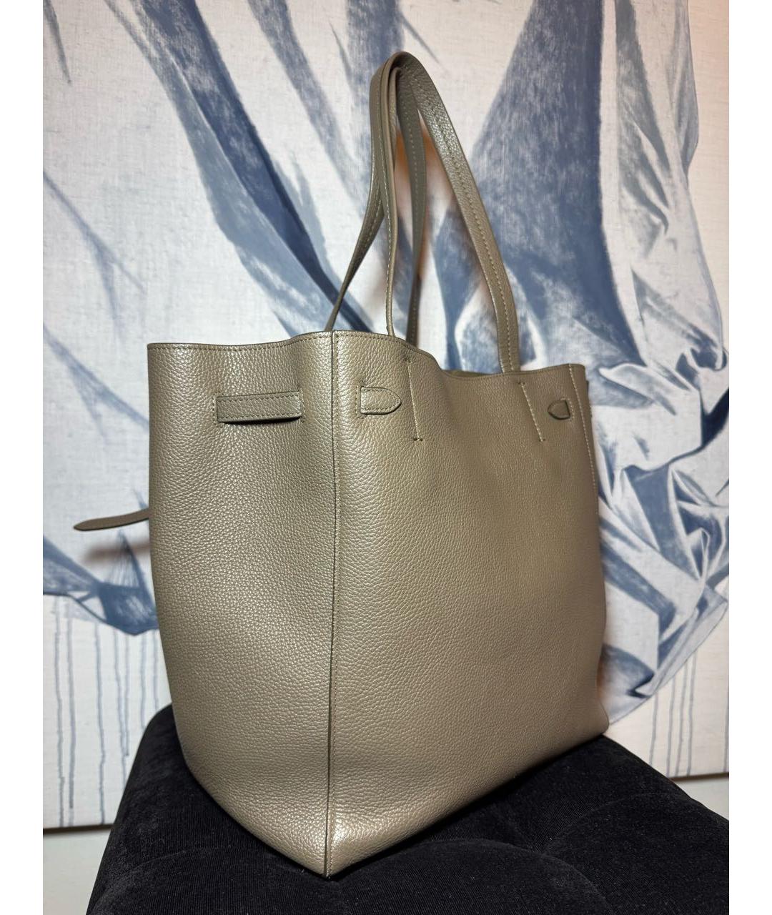 CELINE Бежевая кожаная сумка тоут, фото 2