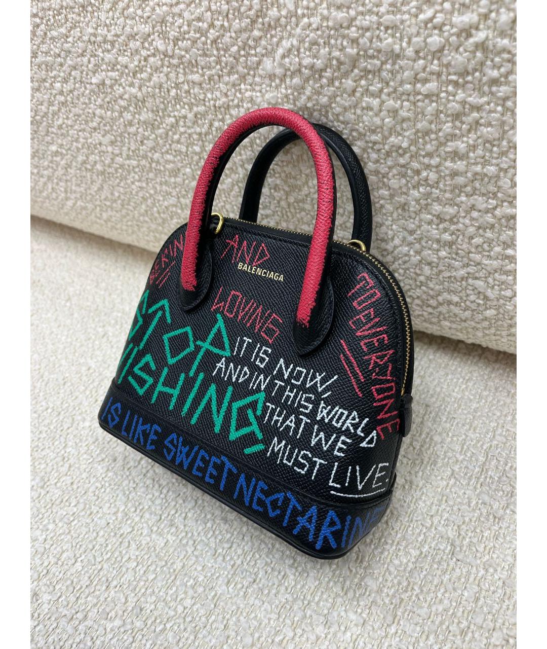 BALENCIAGA Черная кожаная сумка с короткими ручками, фото 2