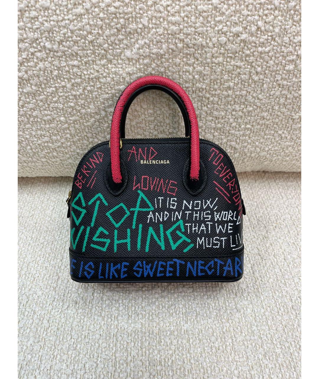 BALENCIAGA Черная кожаная сумка с короткими ручками, фото 9