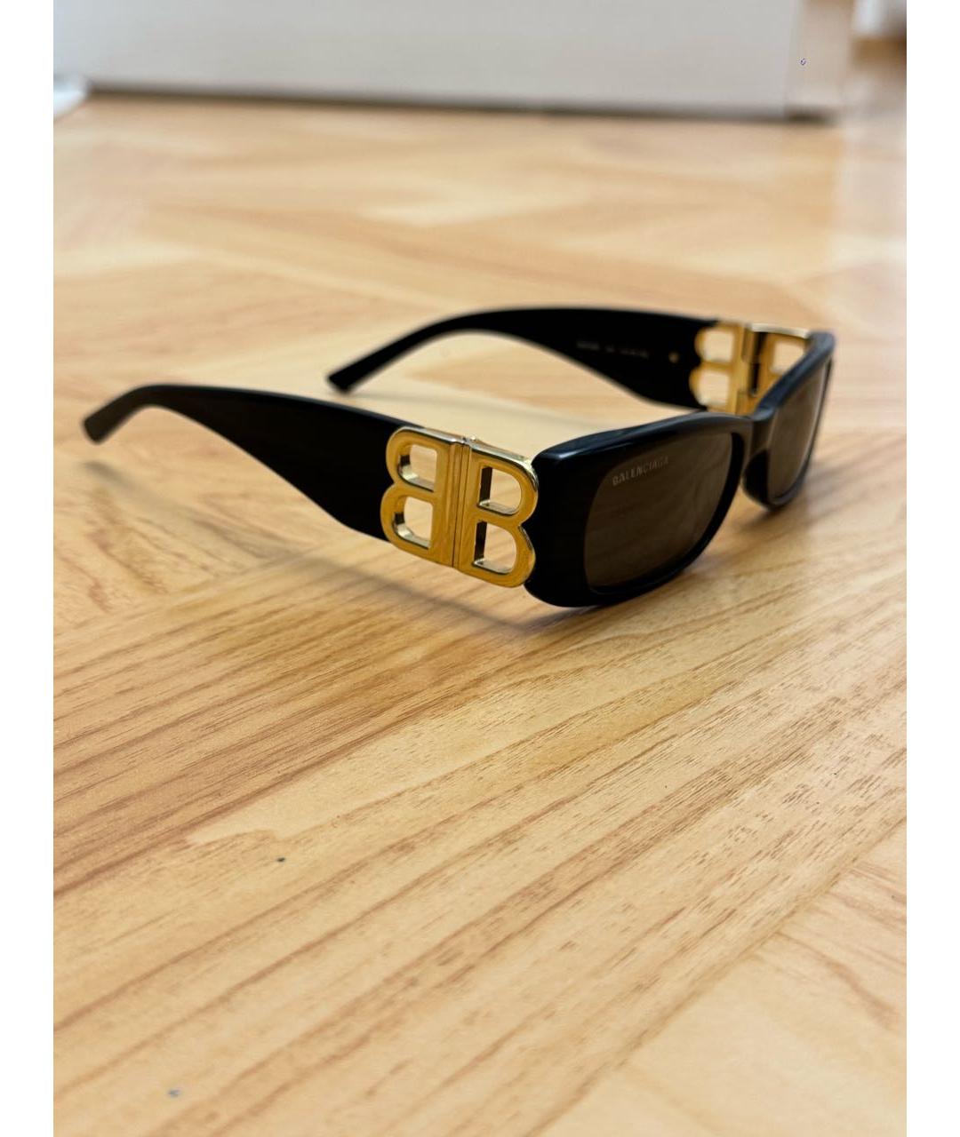 BALENCIAGA Черные пластиковые солнцезащитные очки, фото 2