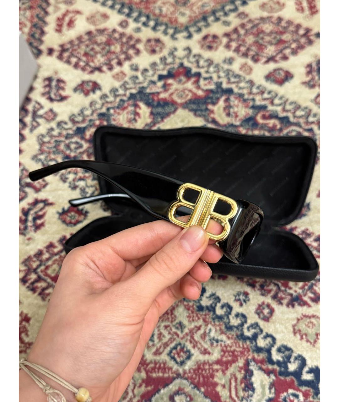 BALENCIAGA Черные пластиковые солнцезащитные очки, фото 3