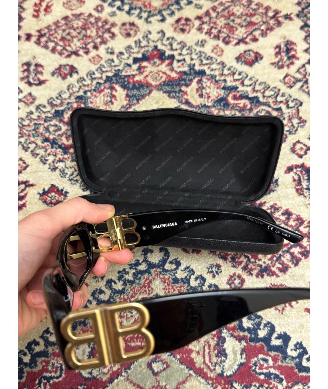 BALENCIAGA Черные пластиковые солнцезащитные очки, фото 6