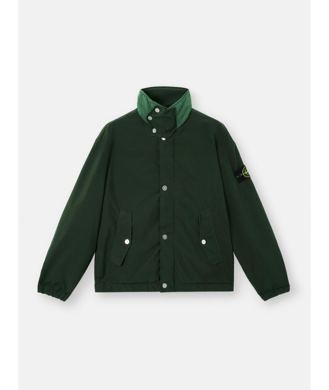 STONE ISLAND Зеленая полиэстеровая куртка, фото 10