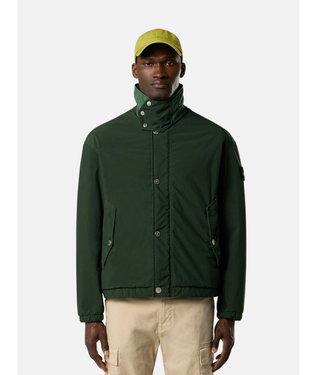 STONE ISLAND Зеленая полиэстеровая куртка, фото 2