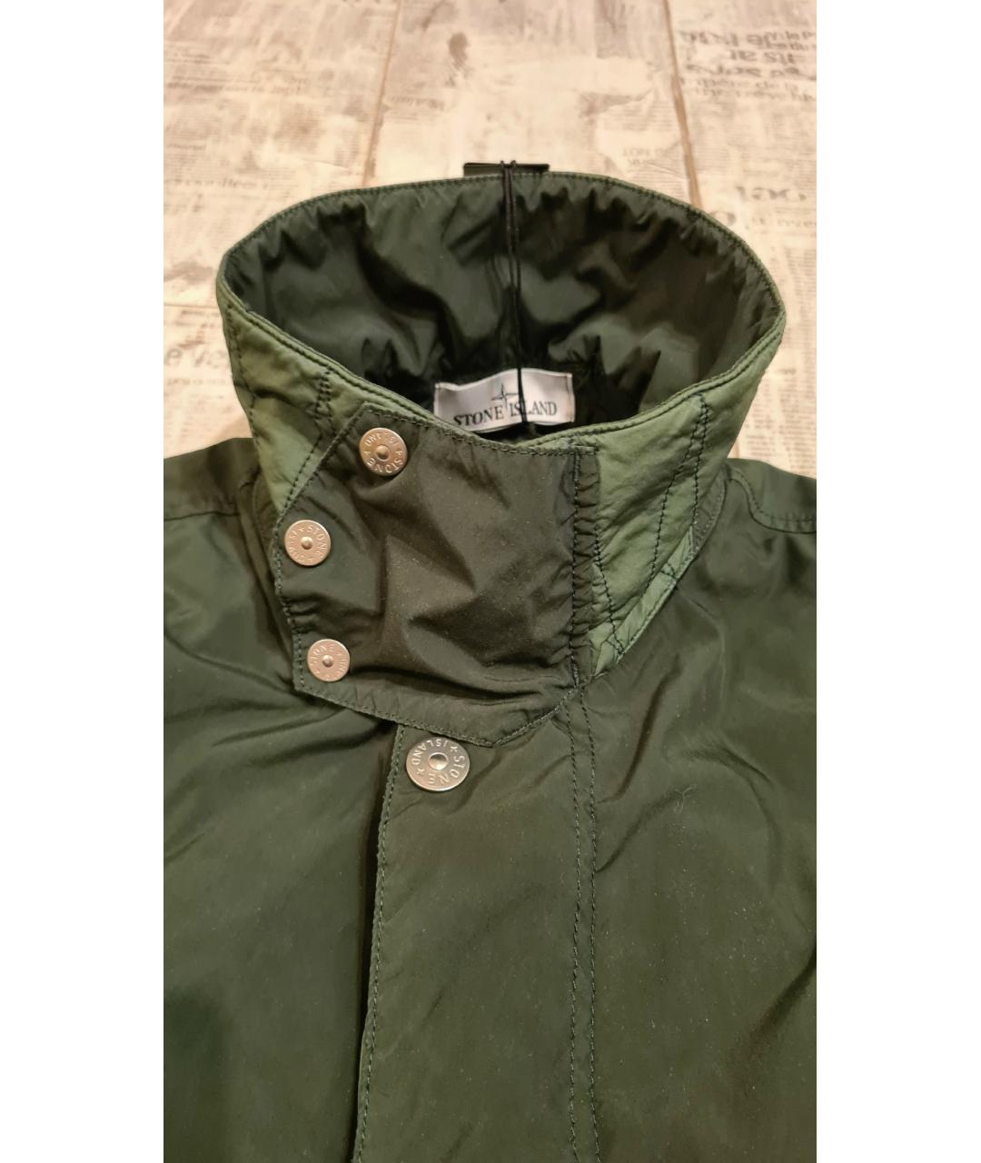 STONE ISLAND Зеленая полиэстеровая куртка, фото 5