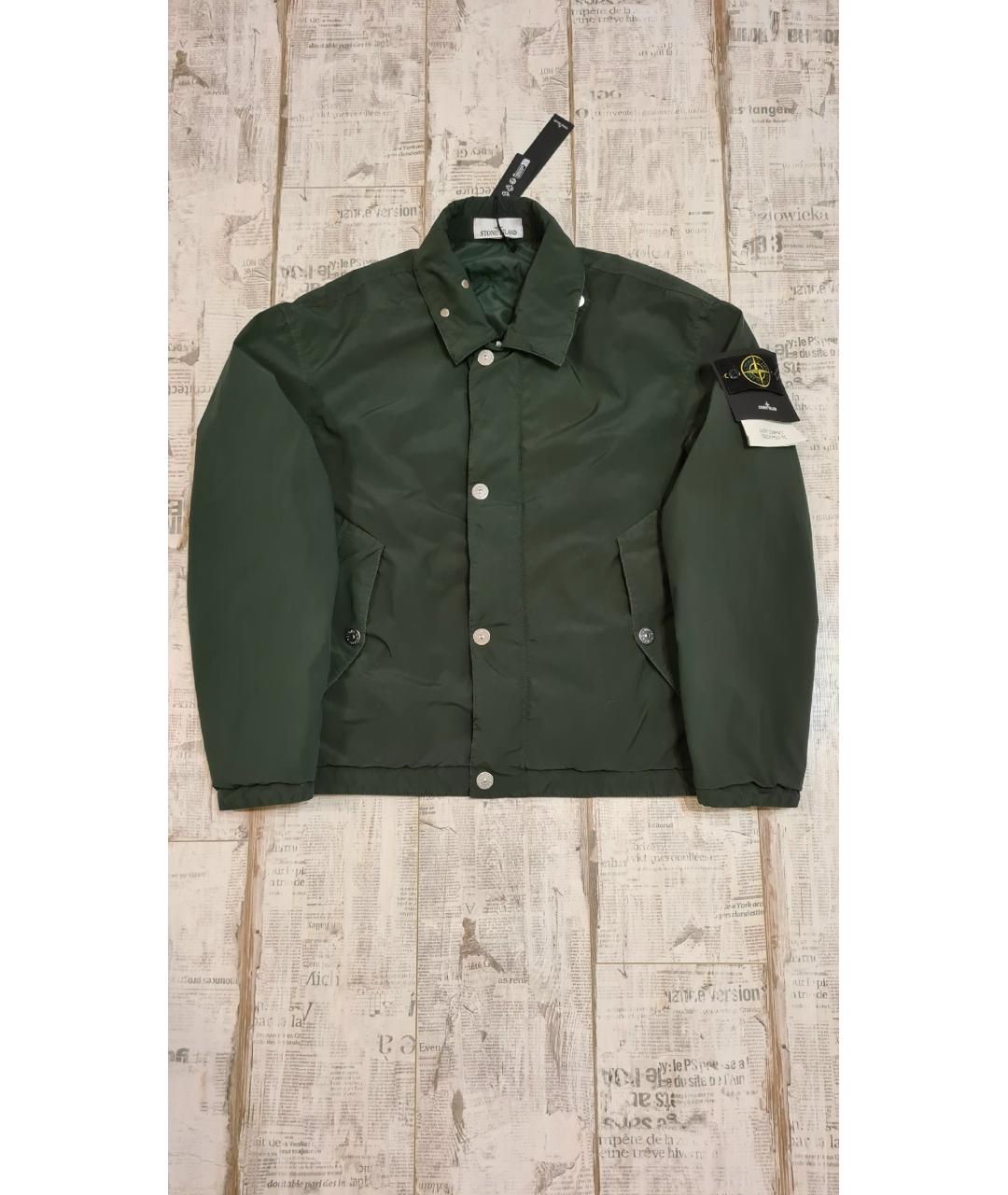 STONE ISLAND Зеленая полиэстеровая куртка, фото 3