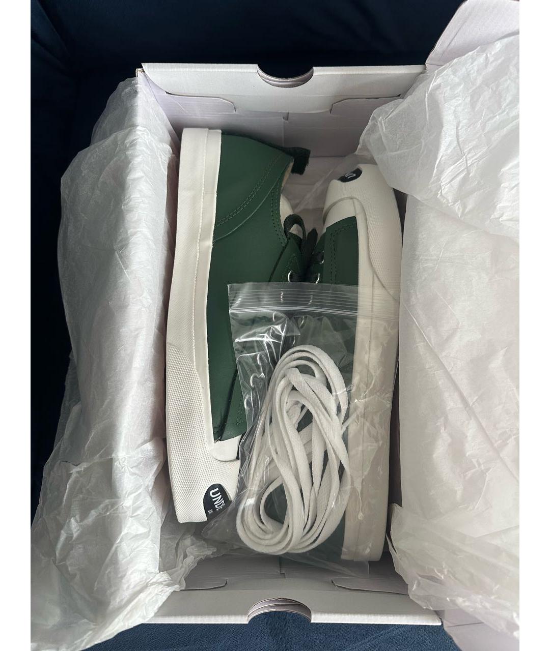 UNDERCOVER Зеленые кожаные кеды, фото 2