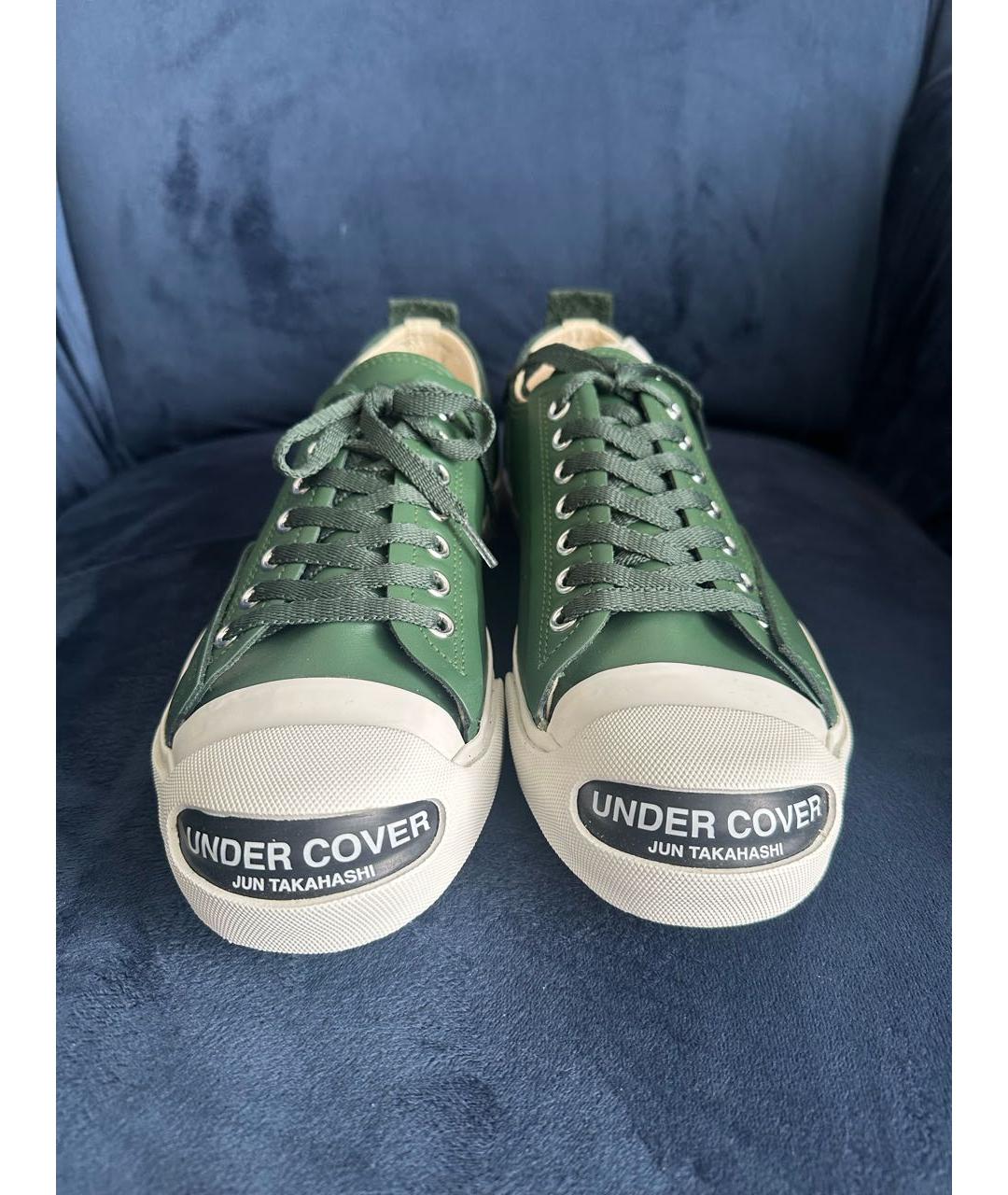 UNDERCOVER Зеленые кожаные кеды, фото 3