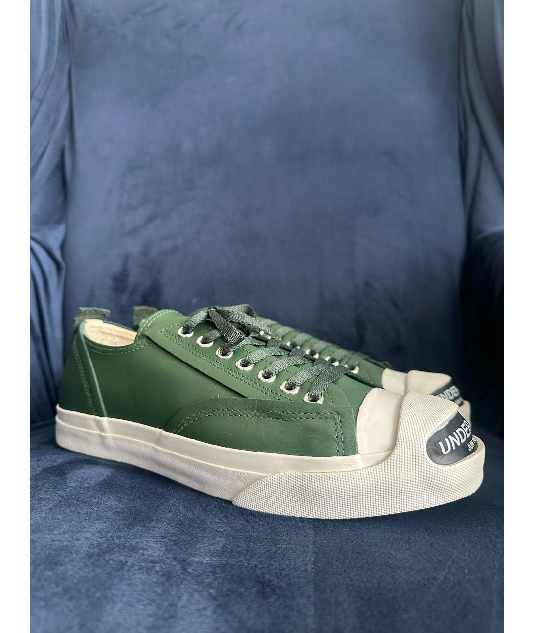 UNDERCOVER Зеленые кожаные кеды, фото 7