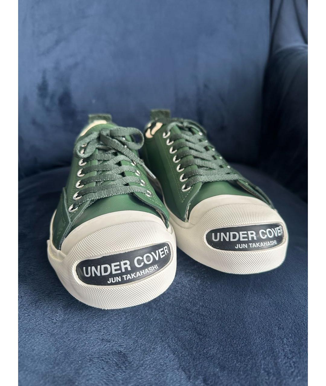 UNDERCOVER Зеленые кожаные кеды, фото 6