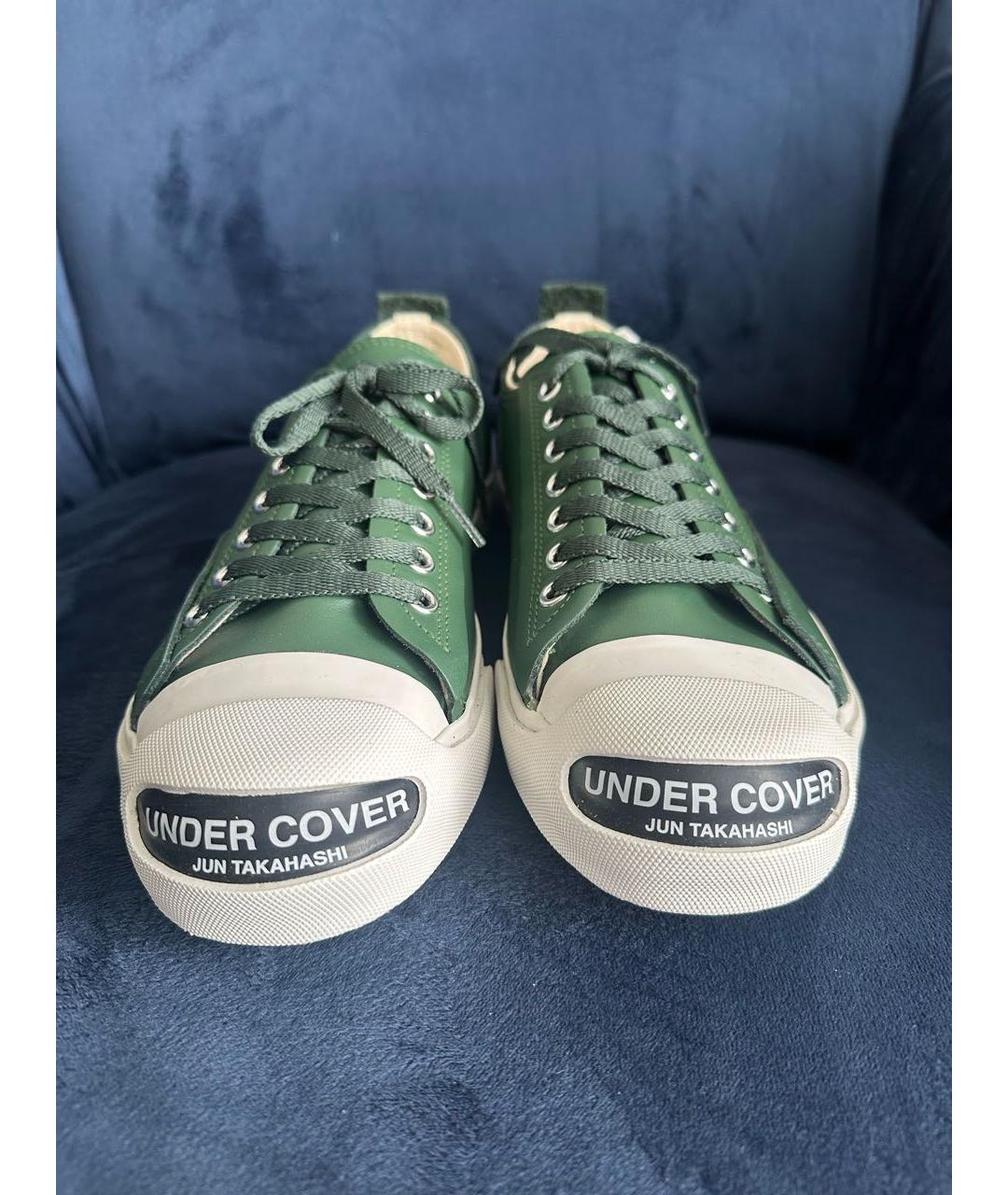 UNDERCOVER Зеленые кожаные кеды, фото 4