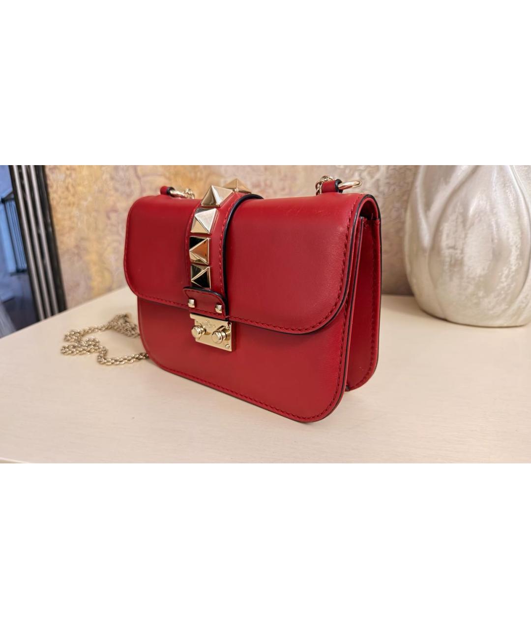 VALENTINO Красная кожаная сумка через плечо, фото 2