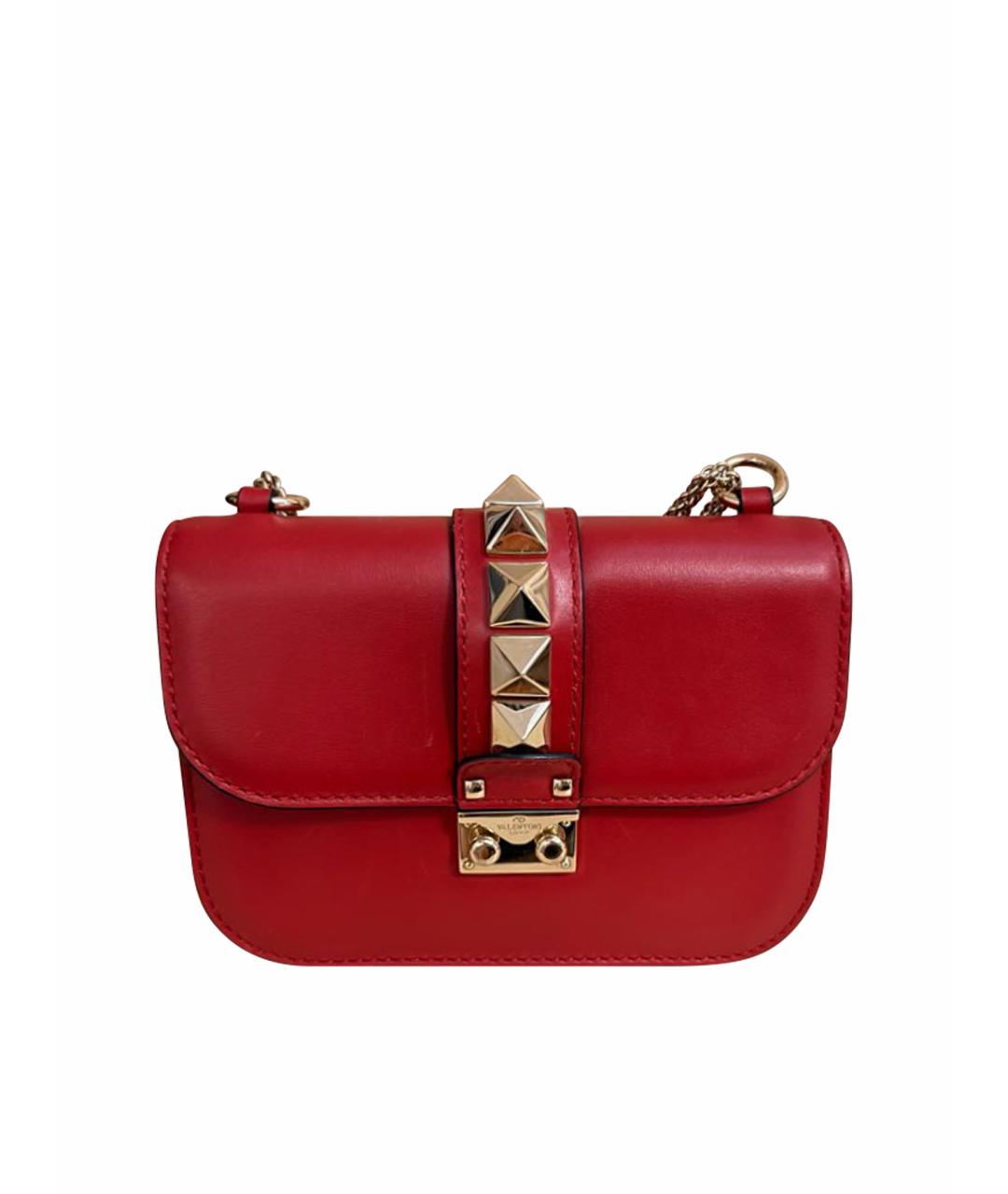 VALENTINO Красная кожаная сумка через плечо, фото 1