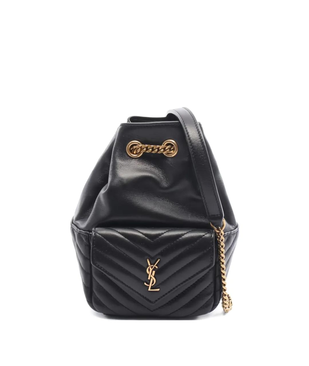 SAINT LAURENT Черная кожаная сумка через плечо, фото 1