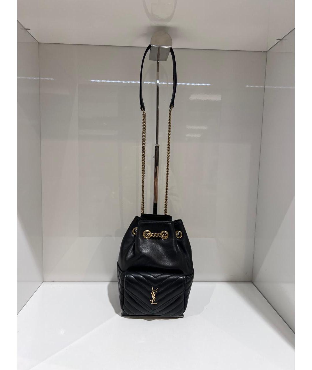 SAINT LAURENT Черная кожаная сумка через плечо, фото 2