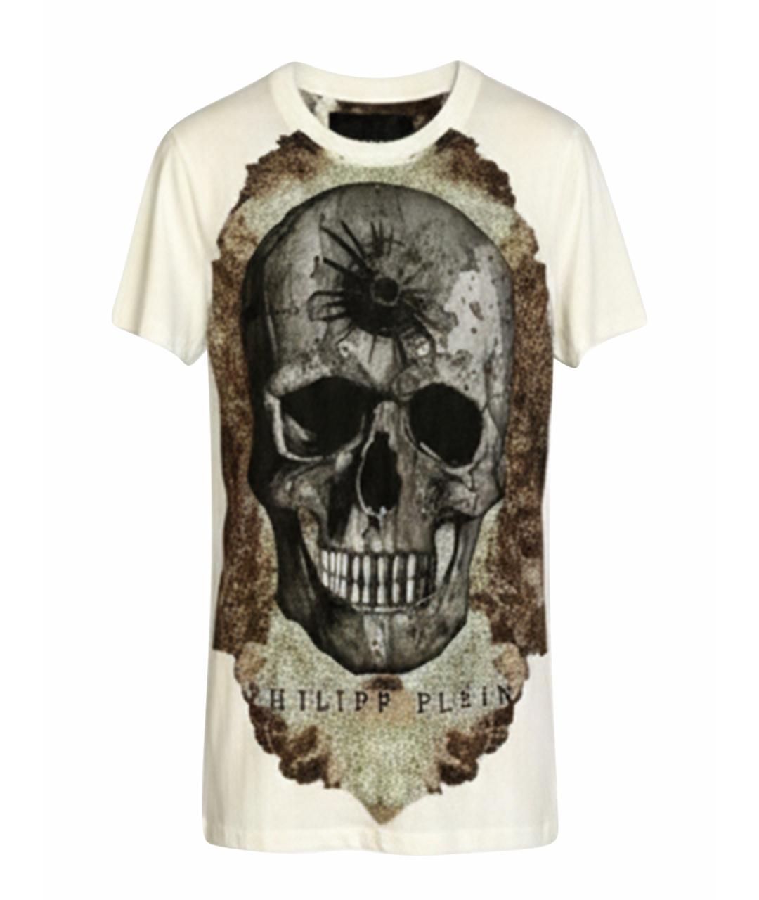 PHILIPP PLEIN Белая хлопковая футболка, фото 1