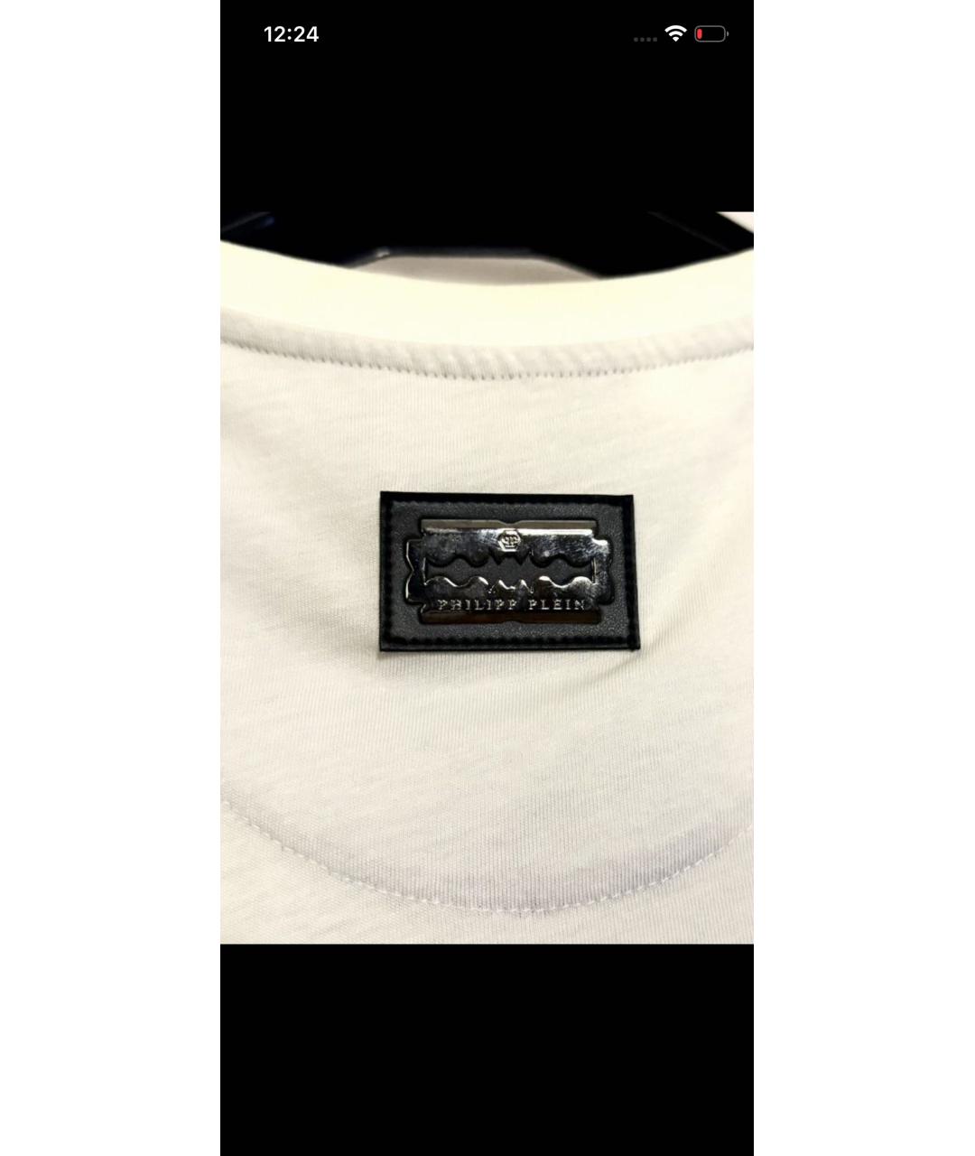 PHILIPP PLEIN Белая хлопковая футболка, фото 2