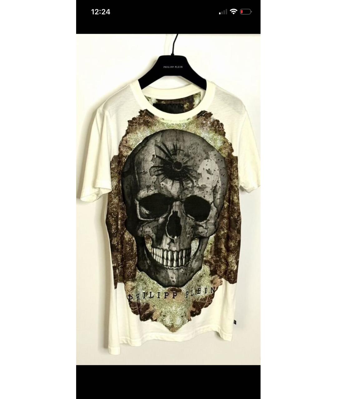 PHILIPP PLEIN Белая хлопковая футболка, фото 5