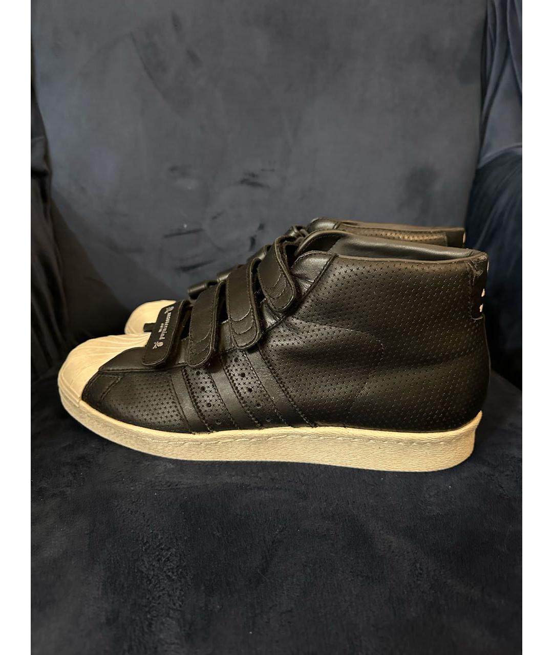 MASTERMIND JAPAN Черные кожаные высокие кроссовки / кеды, фото 3