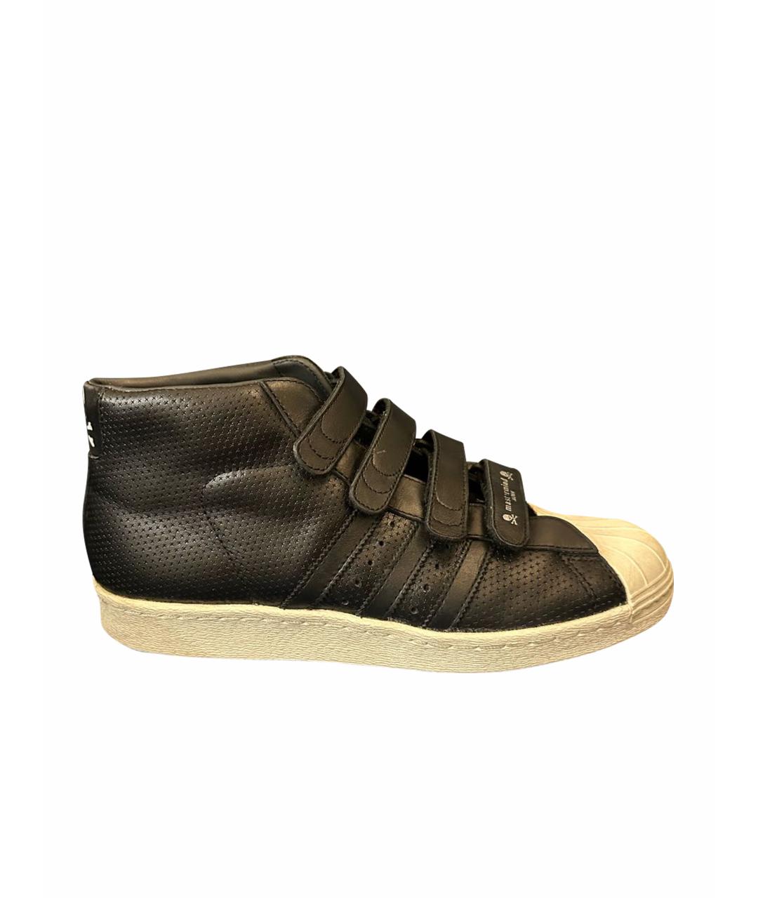 MASTERMIND JAPAN Черные кожаные высокие кроссовки / кеды, фото 1