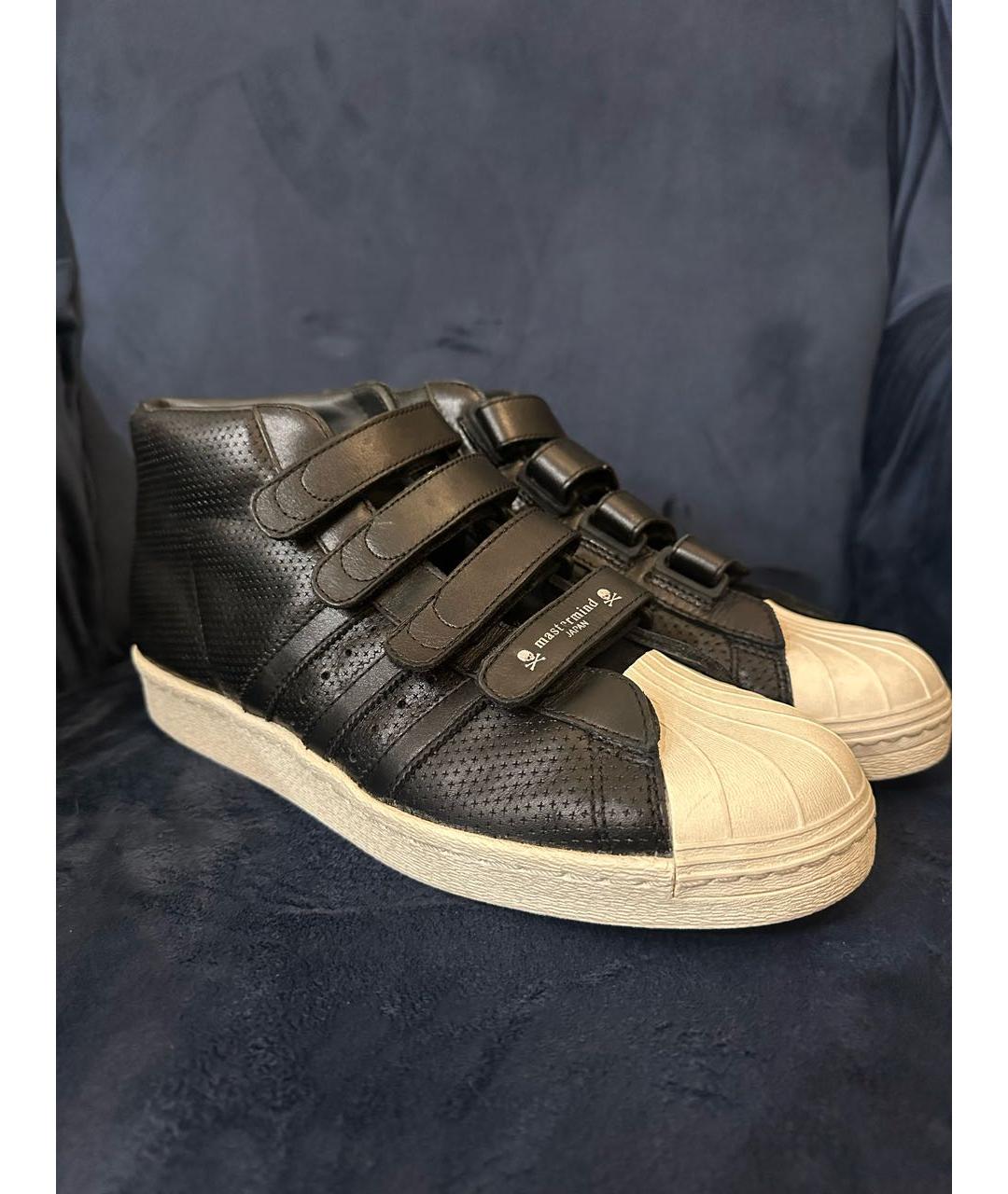MASTERMIND JAPAN Черные кожаные высокие кроссовки / кеды, фото 4