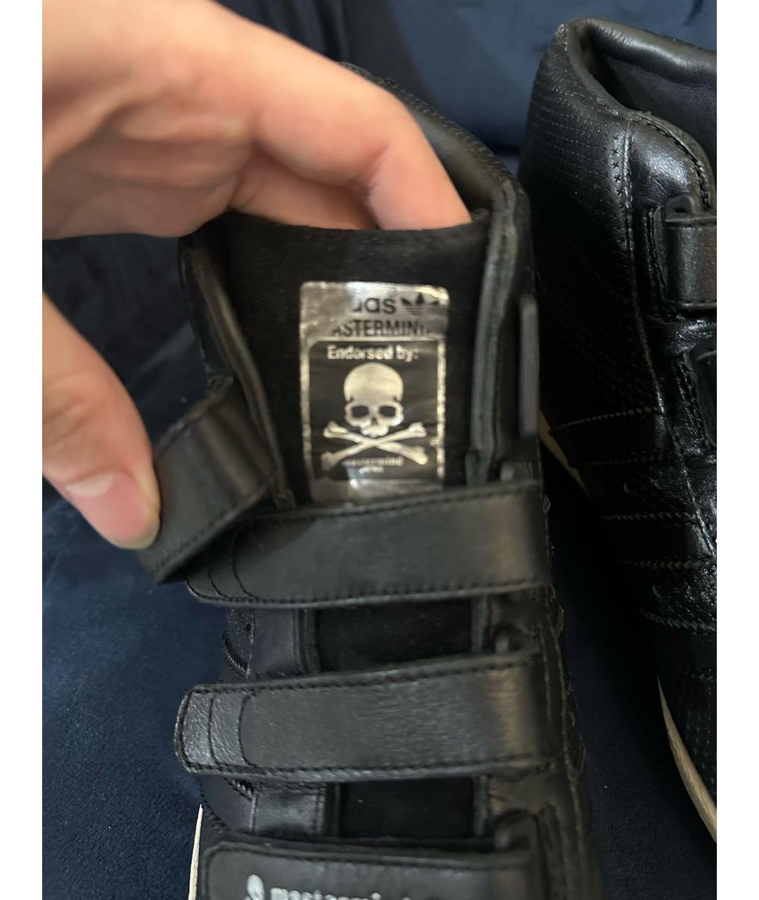 MASTERMIND JAPAN Черные кожаные высокие кроссовки / кеды, фото 5