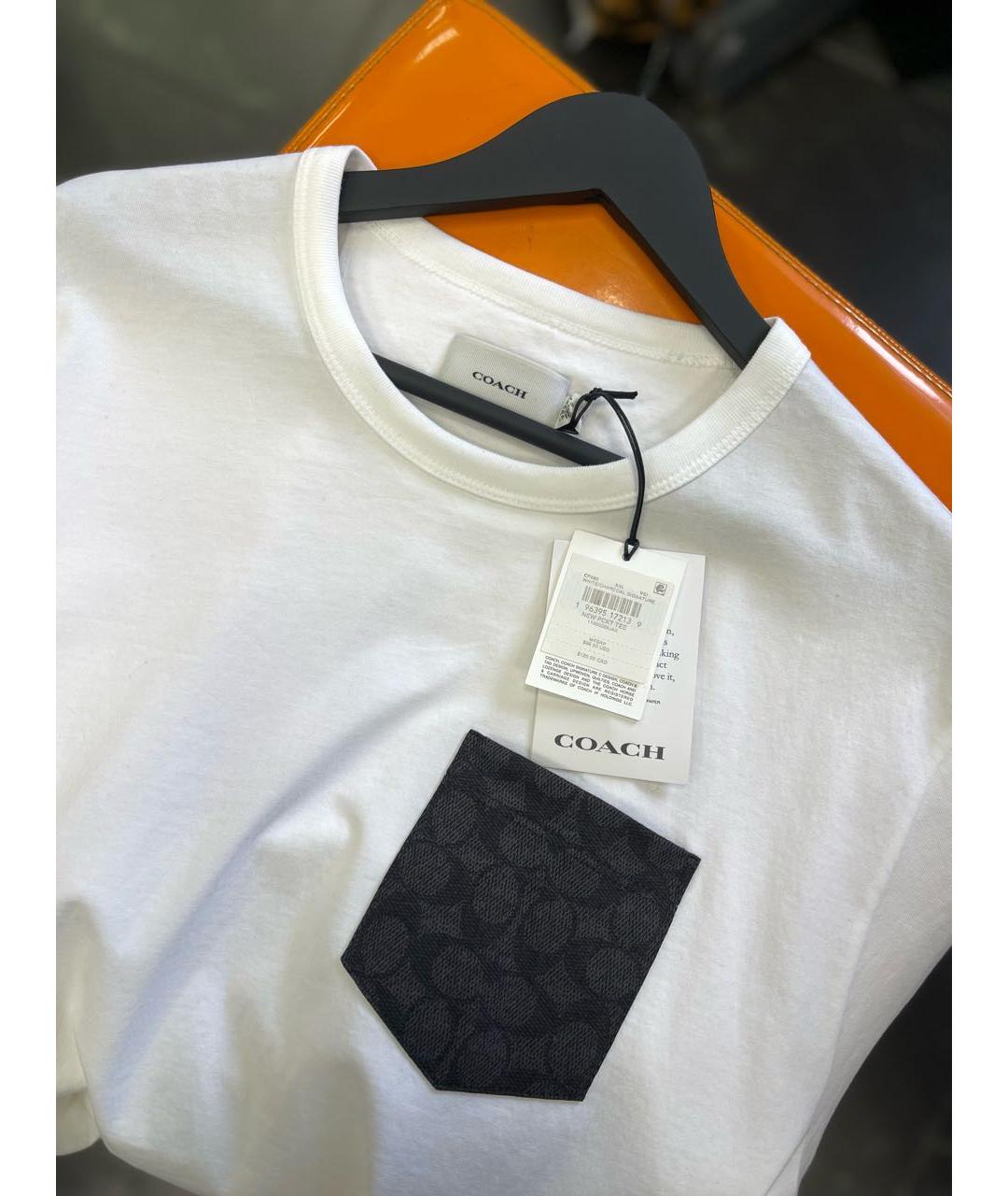 COACH Белая хлопковая футболка, фото 6