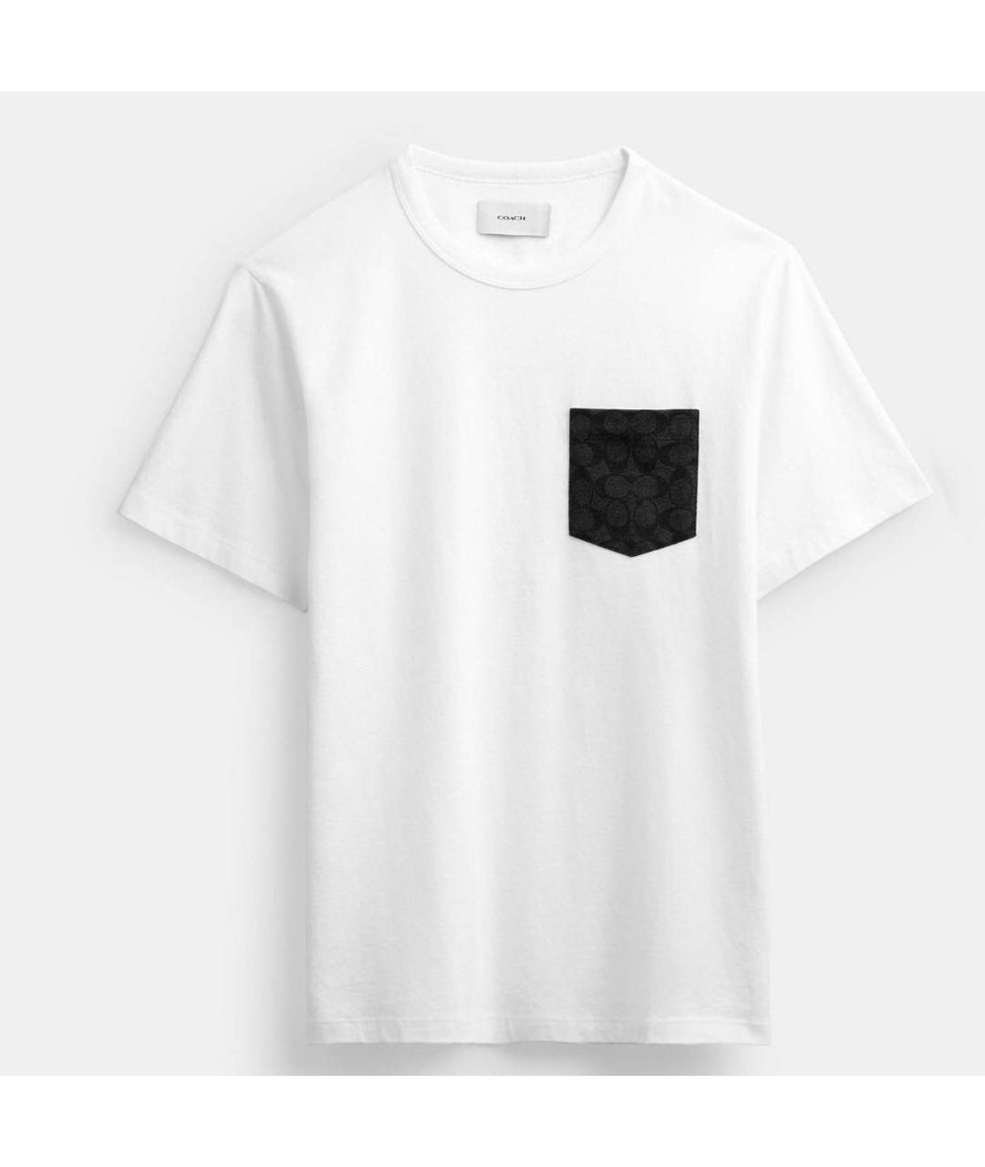 COACH Белая хлопковая футболка, фото 9