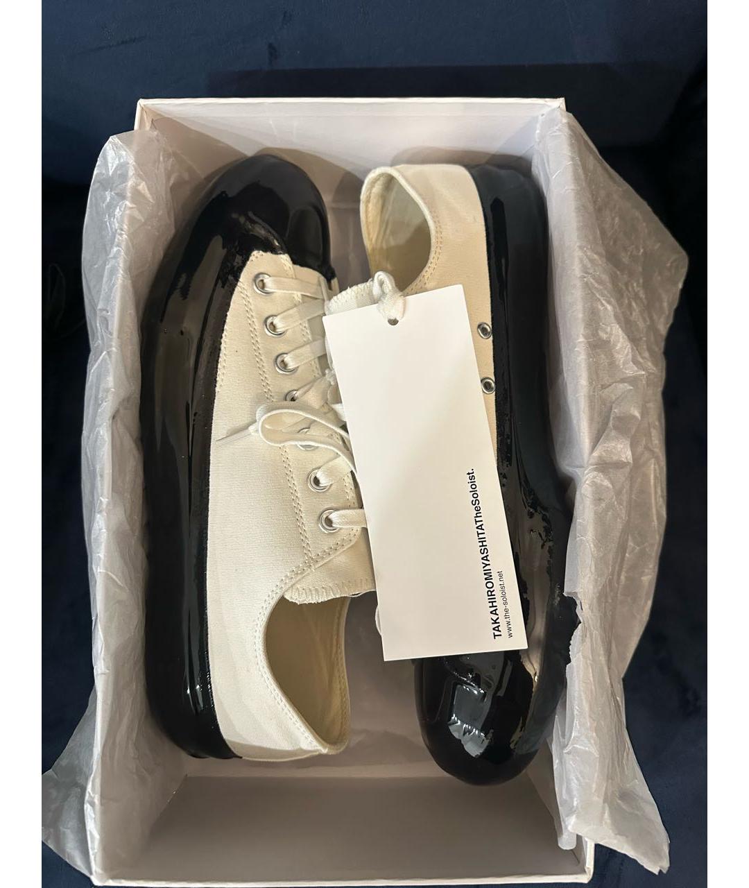 TAKAHIROMIYASHITA THE SOLOIST Белые текстильные низкие кроссовки / кеды, фото 5