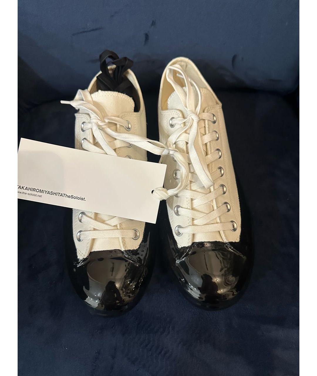 TAKAHIROMIYASHITA THE SOLOIST Белые текстильные низкие кроссовки / кеды, фото 2