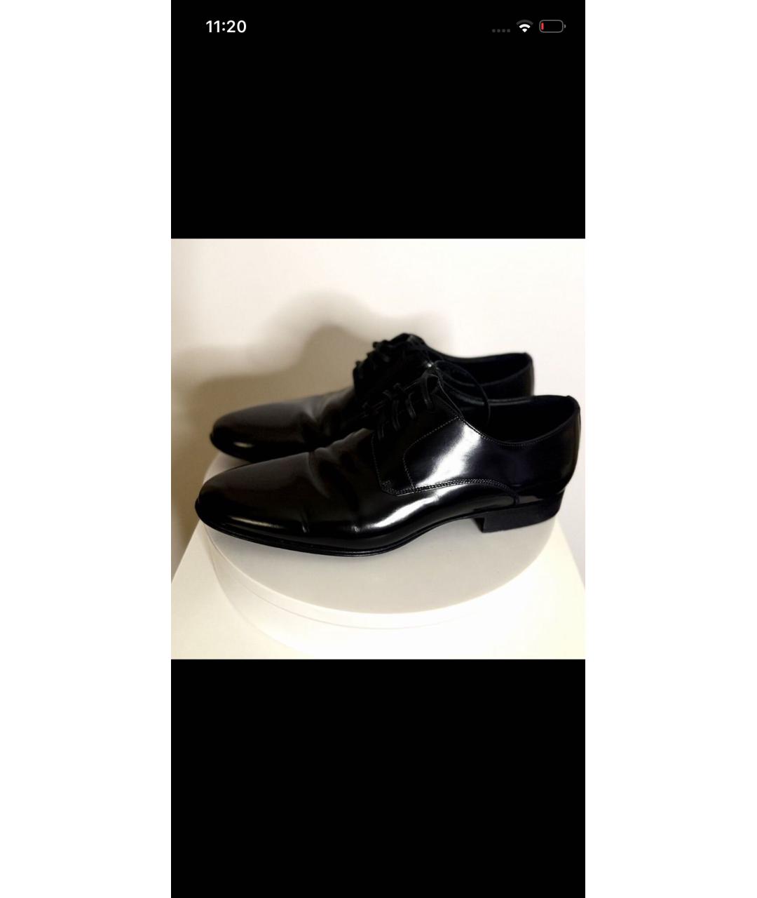 DOLCE&GABBANA Черные кожаные туфли, фото 2