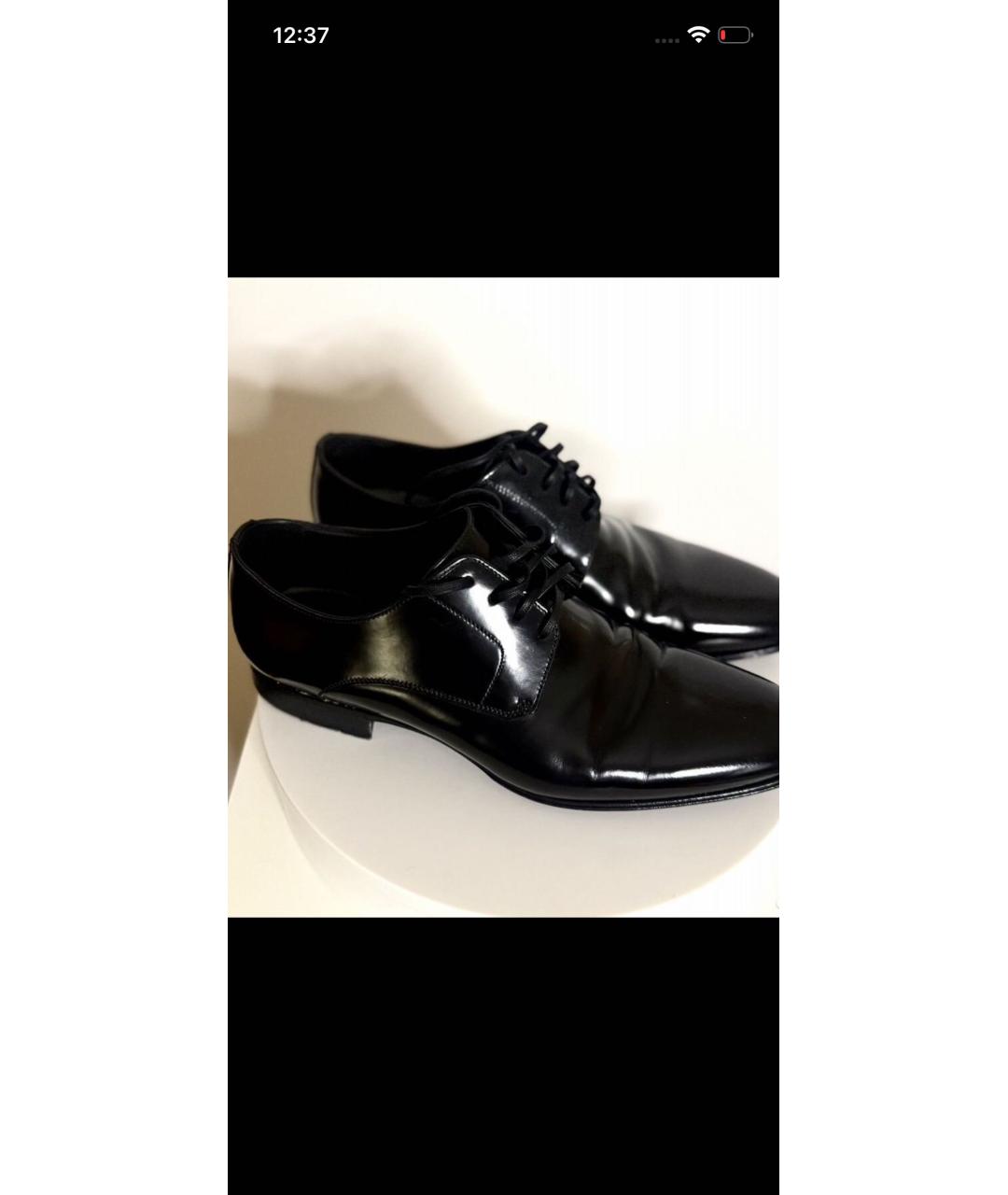 DOLCE&GABBANA Черные кожаные туфли, фото 5