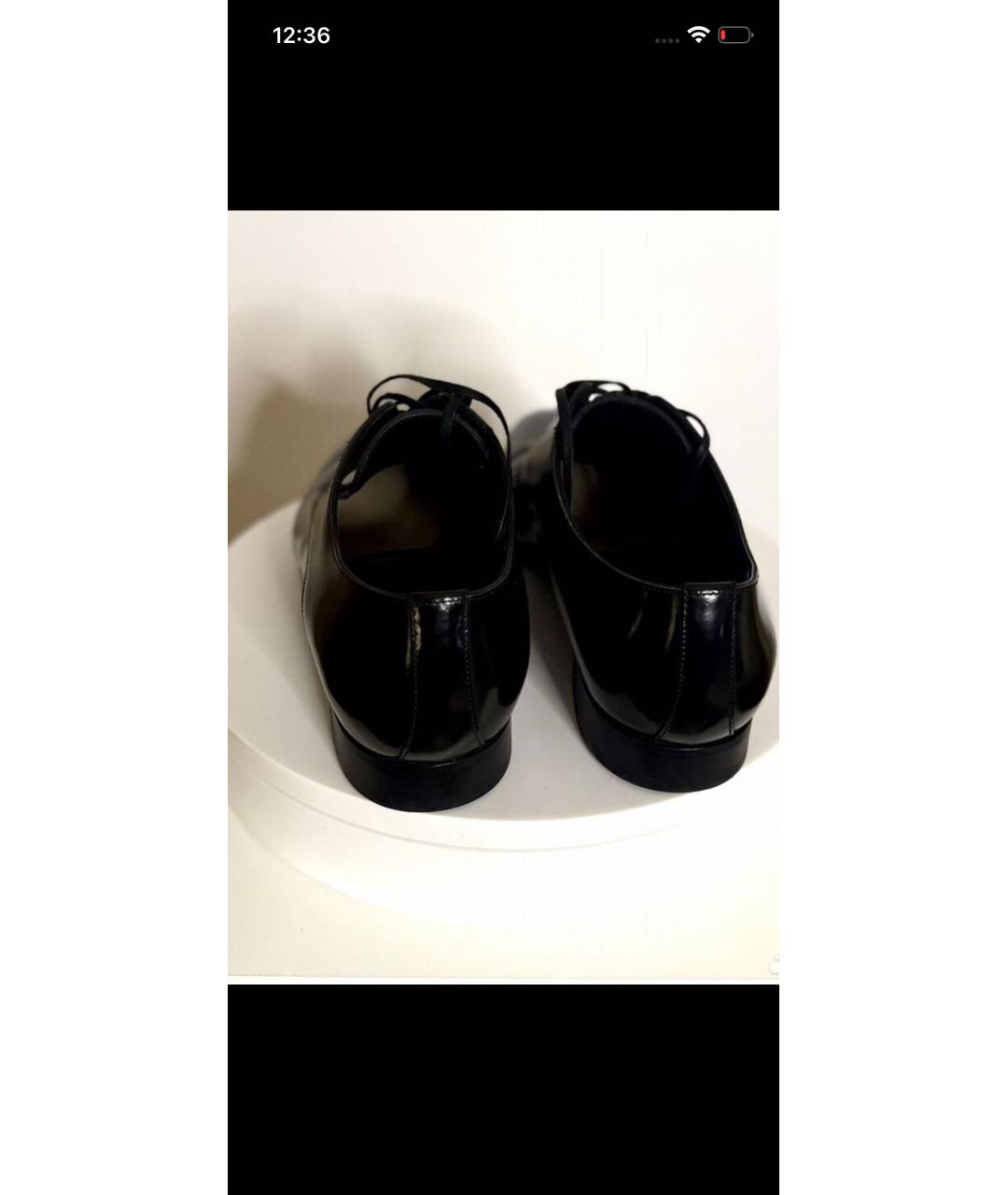 DOLCE&GABBANA Черные кожаные туфли, фото 4