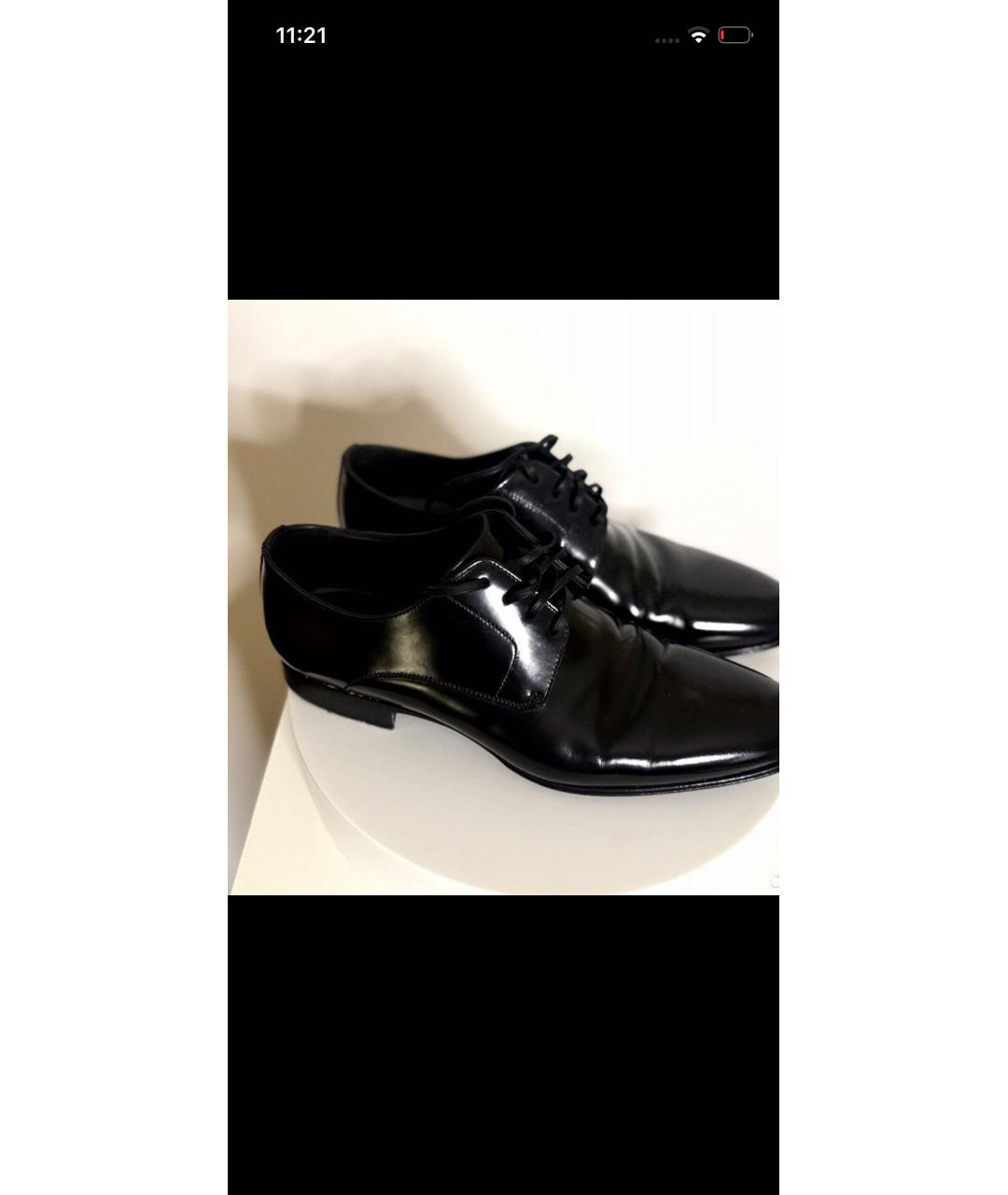 DOLCE&GABBANA Черные кожаные туфли, фото 3