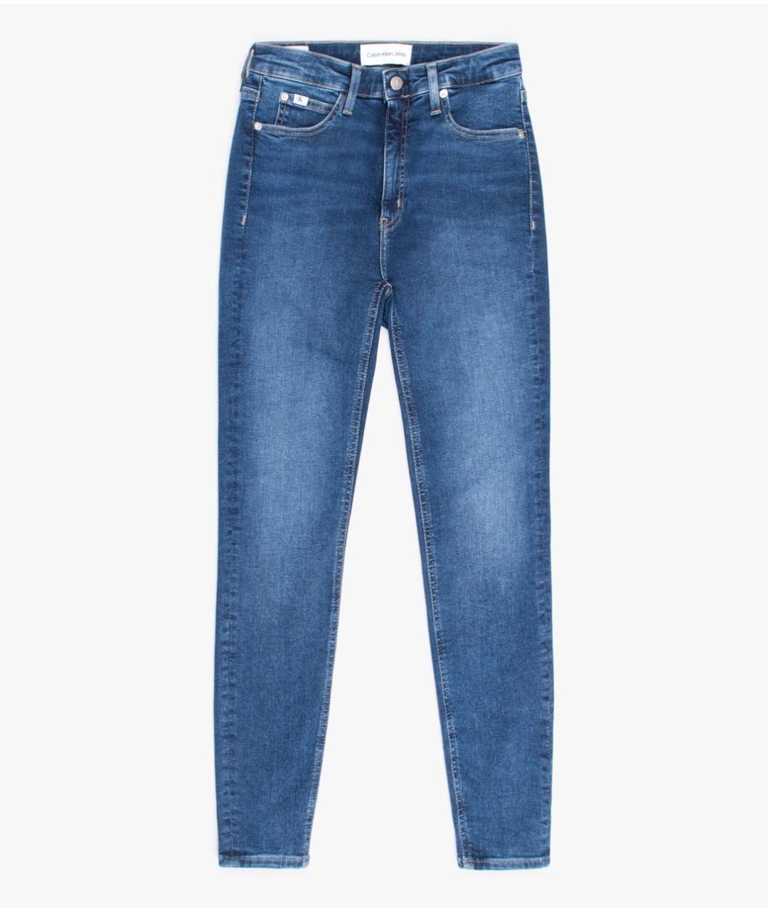 CALVIN KLEIN Синие хлопко-эластановые джинсы слим, фото 6