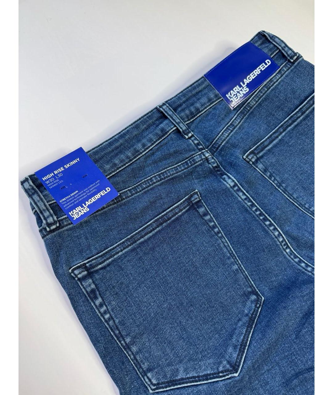 KARL LAGERFELD Синие хлопко-эластановые джинсы слим, фото 5