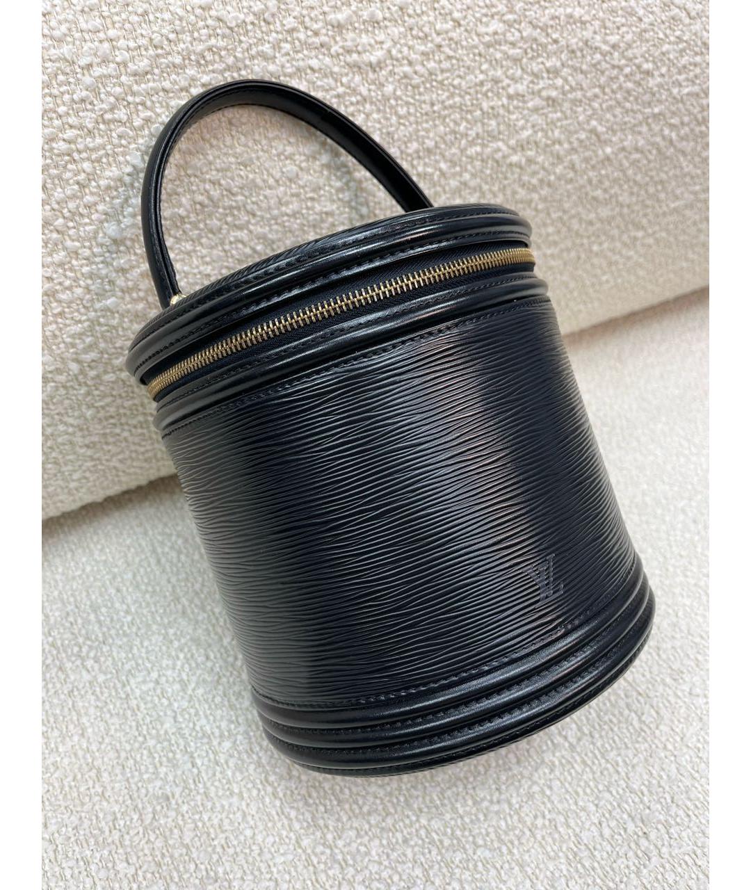 LOUIS VUITTON Черная кожаная сумка через плечо, фото 7