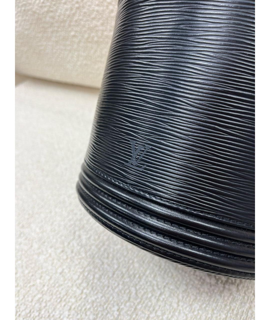 LOUIS VUITTON Черная кожаная сумка через плечо, фото 6