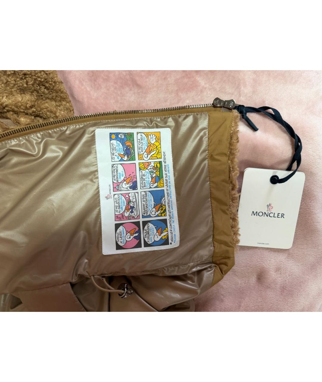 MONCLER Коричневая полиэстеровая куртка, фото 4